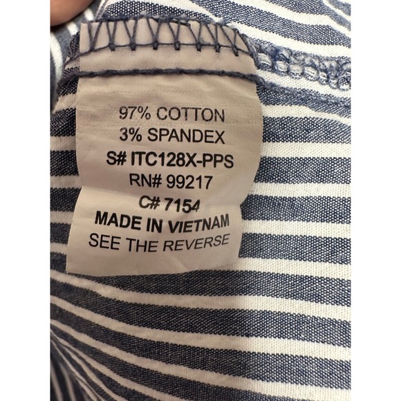 Moa Moa Striped Tunic Top 3D Red Roses Embroidery Casual Flounce Size 1X boho - Picture 10 of 10